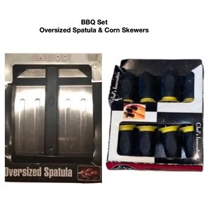 Huge BBQ Spatula & Oversized Corn Holders/Skewers